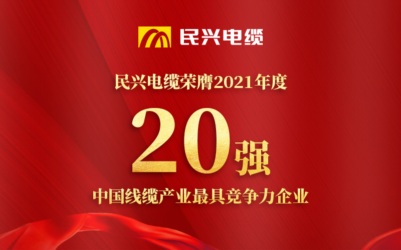 918博天堂电缆荣膺 “2021年度中国线缆产业最具竞争力企业20强”！